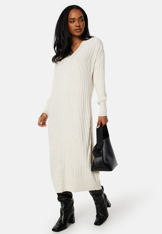 New Tessa L/S Midi V-Neck Dress