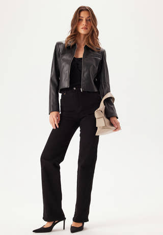 Onlamili L/S ZIP FAUX LEA JACK