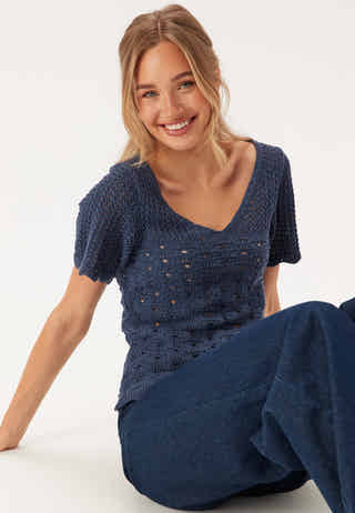 Onlbecca Life Ss V-neck Top Kn