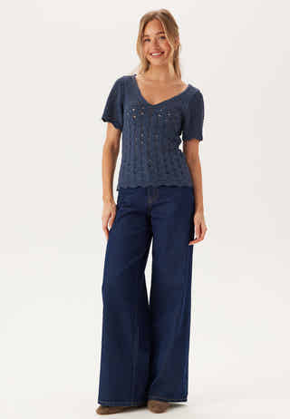 Onlbecca Life Ss V-neck Top Kn