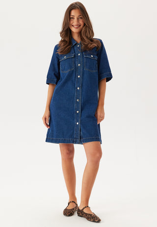 Onlbelle S/S Button Kjole Denim