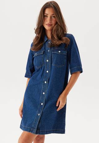 Onlbelle S/S Button Dress Denim