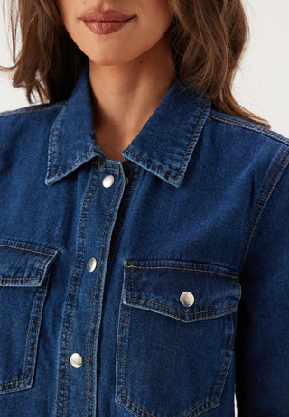 Onlbelle S/S Button Kjole Denim