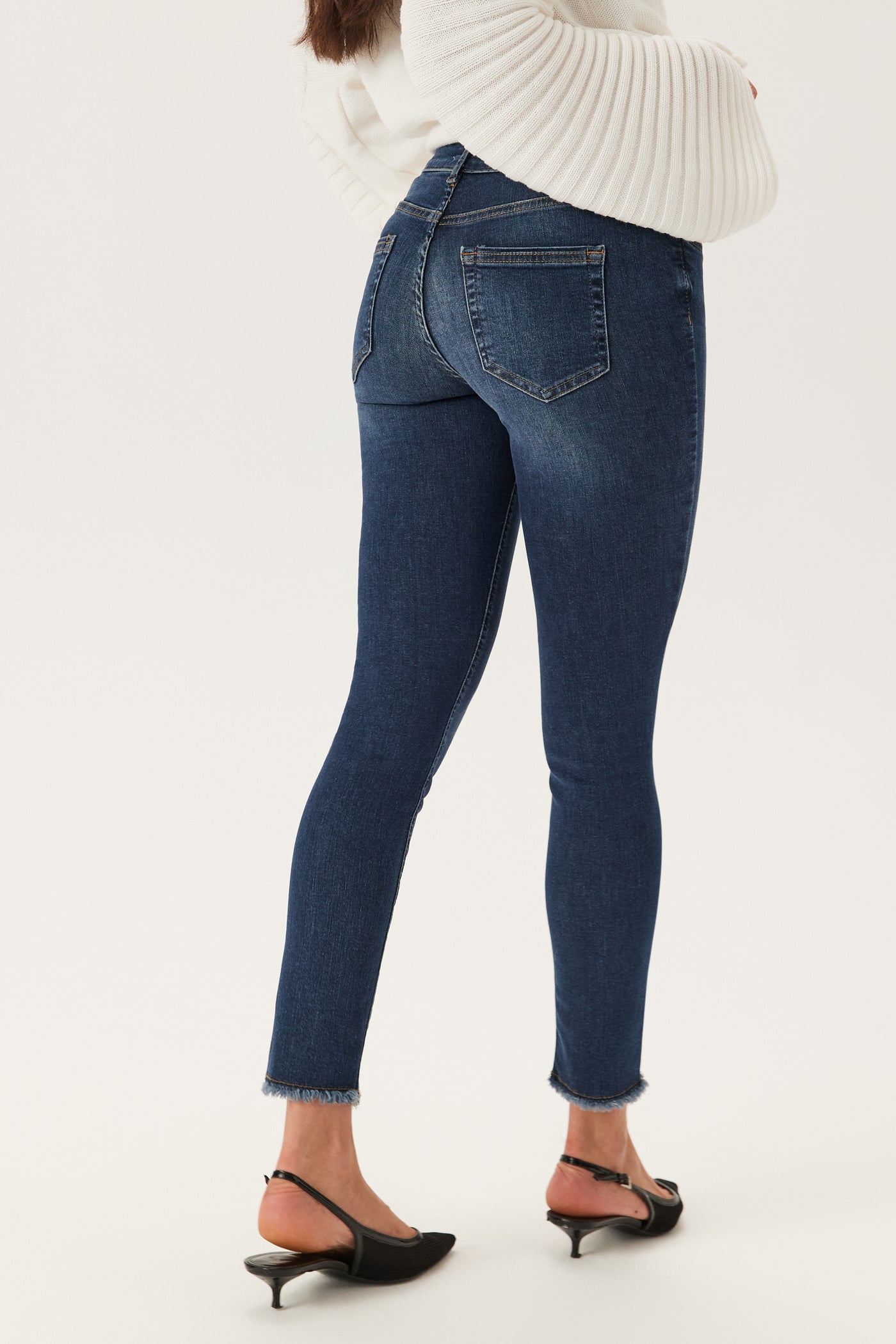 Only - ONLY - Onlblush Mid Sk Ank Rw Dnm Rea Dark Medium Blue Denim