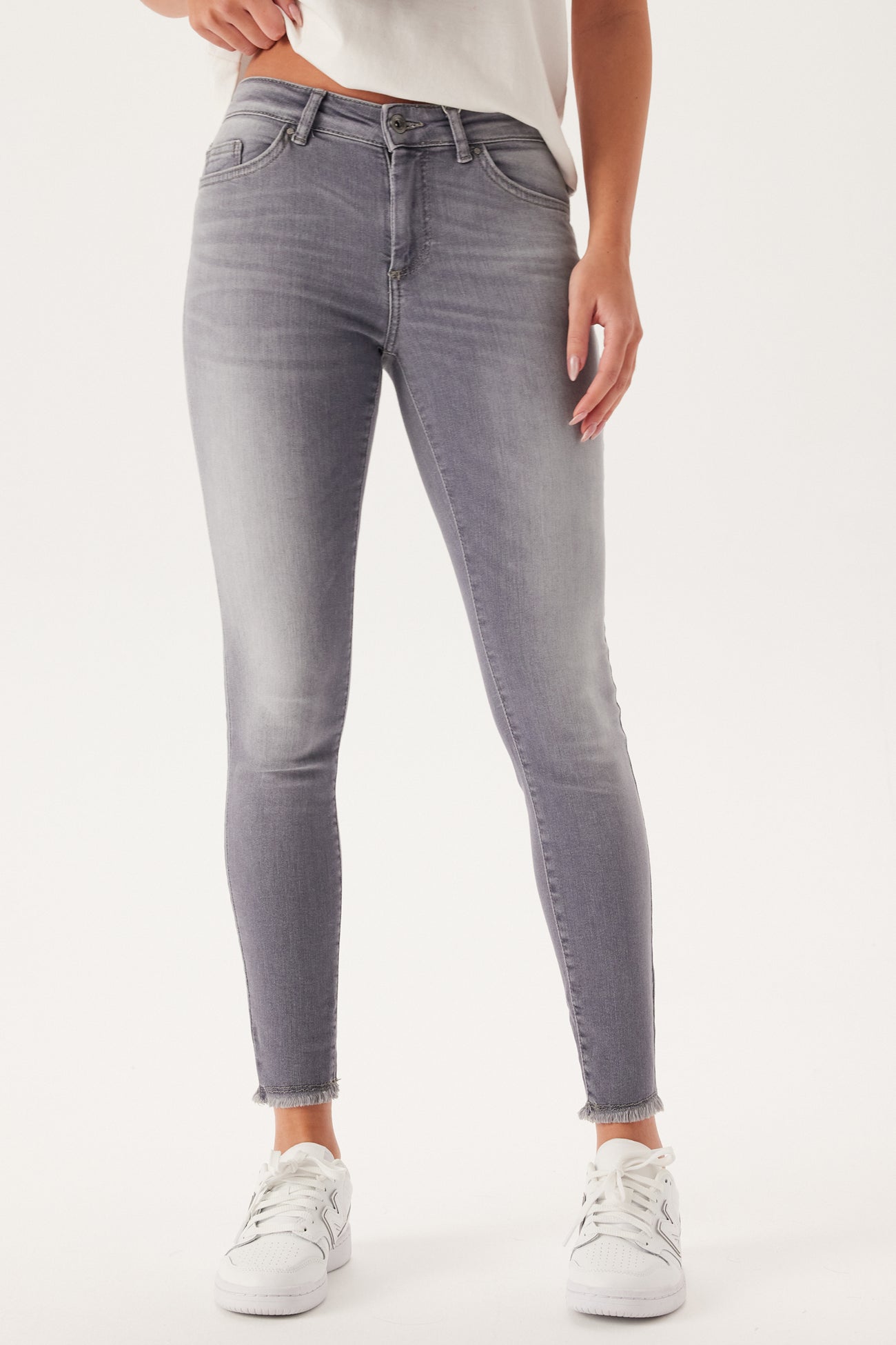 Only - ONLY - Onlblush Mid Skin Ank Rw Dnm Medium Grey Denim