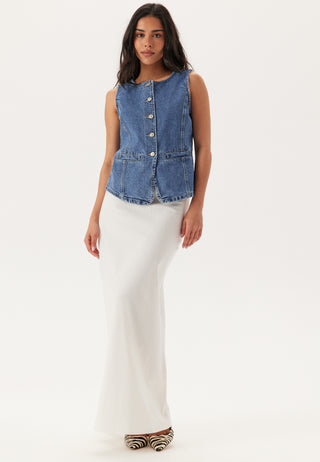 Onlgiulina S/L Button Vest Denim