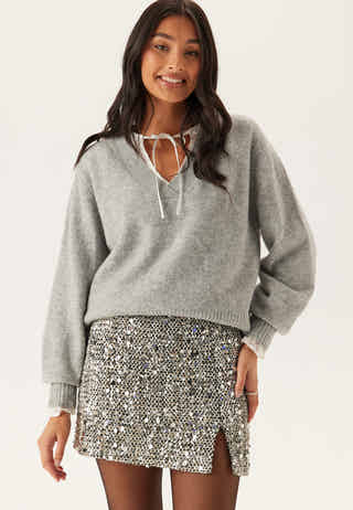 Onlglamour Mw Boucle Sequin Skirt