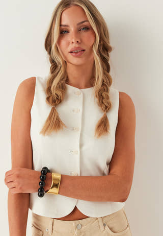 Onlgoa S/L LINEN BL WAISTCOAT