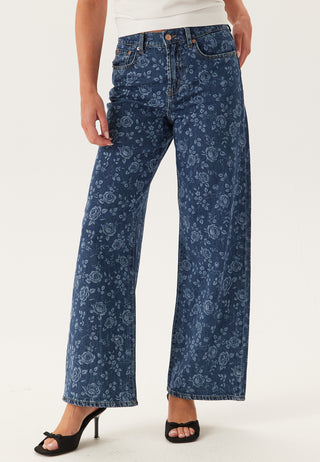 Onlhope Ex High Waist Wide Rose Print Jeans