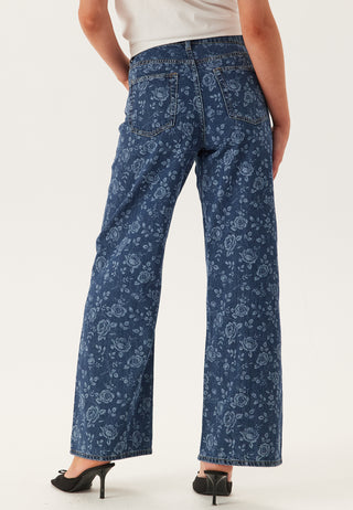 Onlhope Ex High Waist Wide Rose Print Jeans