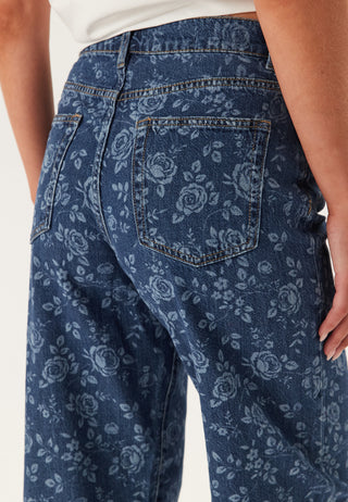 Onlhope Ex High Waist Wide Rose Print Jeans
