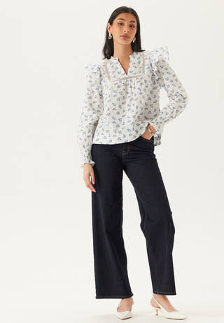 Onlidris Ls Frill Tape Top