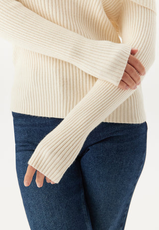 Onlkatia langermet off shoulder strikkegenser