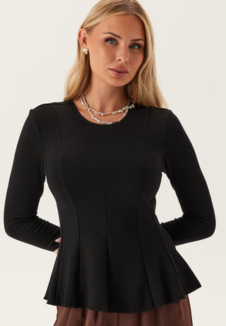 Onlkenya langermet peplum-topp