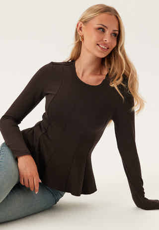 Onlkenya L/S PEPLUM TOP JRS PE