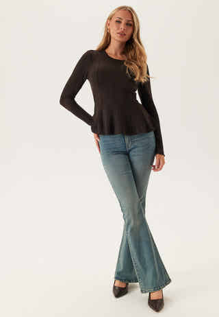 Onlkenya L/S PEPLUM TOP JRS PE