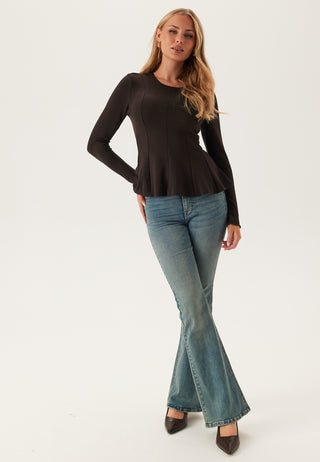 Onlkenya Langermet Peplum Topp