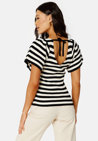 ONLLeelo Stripe S/S BackPullover