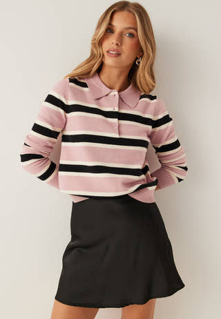 Onllondon Ls Stripe Polo Cc Kn