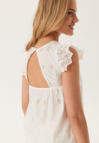 Onllou Life Emb S/S Open Back Top