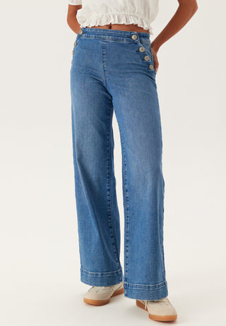 Onlmadison High Waist Button Wide Dnm Jeans