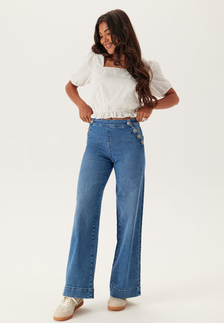 Onlmadison High Waist Button Wide Denim Jeans