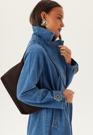 Onlmalou belte-demin trenchcoat