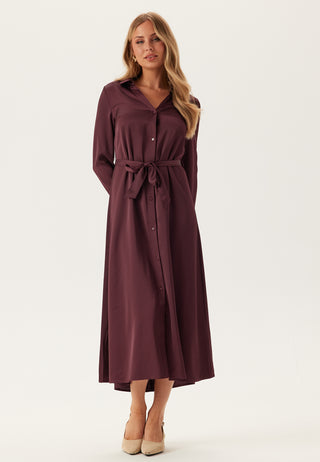 Onlmika Vis Satin Long Sleeve Long Dress