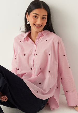 Onlnew Lina Grace Langermet Brodert Skjorte