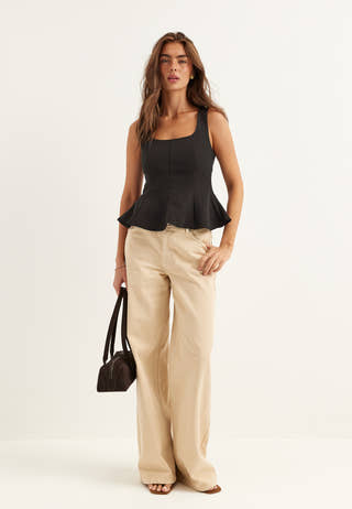 Onlorleen Life Strap Peplum Top