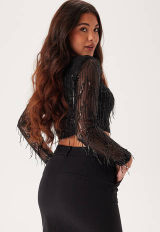 Onlspacy Ls Cropped Sequins To