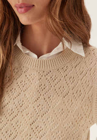 Onlsunny Sl Pointelle Top Knt