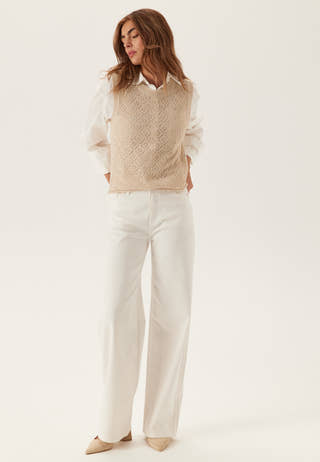 Onlsunny Sl Pointelle Top Knt