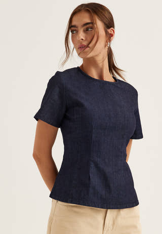 Onltammy S/S FITTED DNM SHIRT