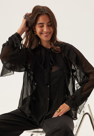 Onltaryn Long Sleeve Romantic Ruffle Blouse