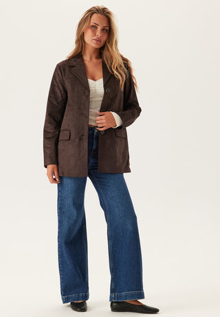Onltulip Faux Suede Blazer Coat