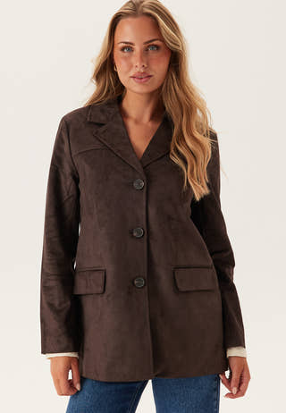 Onltulip Faux Suede Blazer Coa