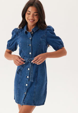 Onlvibbe Short Sleeve Belted Denim Dress