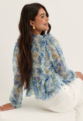 Onlvictoria Ls Frill Top Wvn