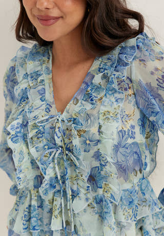 Onlvictoria Ls Frill Top Wvn