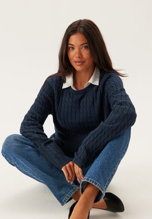Pcfia Ls Cable Knit