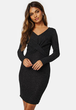 Queen V-Neck Glitter Dress