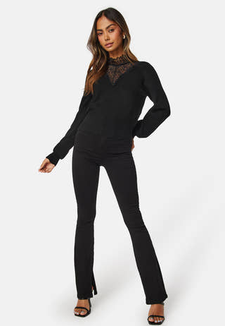 Rebecca LS Mix Highneck Knit
