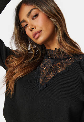 Rebecca LS Mix Highneck Knit