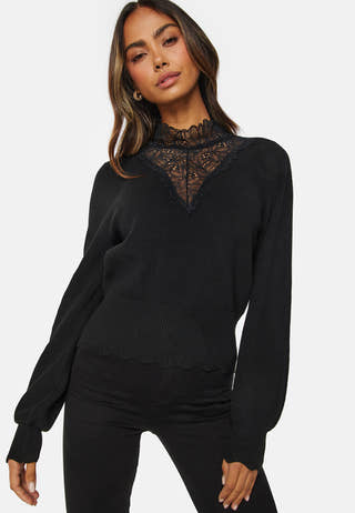 Rebecca LS Mix Highneck Knit
