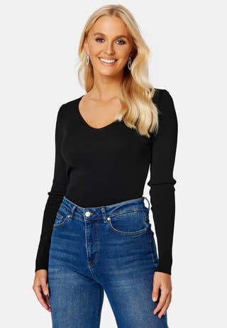 Sally Rib L/S V-Neck