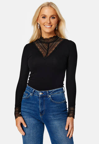 Onltilde L/S High Neck Lace Top JRS