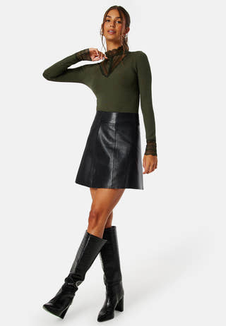 Onltilde L/S High Neck Lace Top JRS