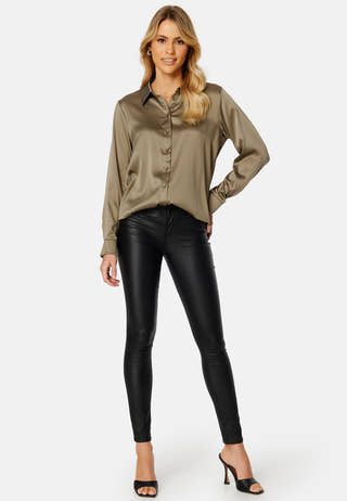 Victoria LS Loose Satin Shirt