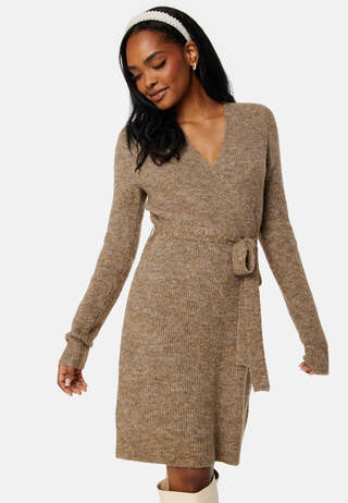 Ellen LS Wrap Knit Dress